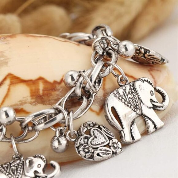 โจ Vintage Elephant Pendant Anklets โ Exquisite Silver Chain for Women โจ - Picture 4 of 4